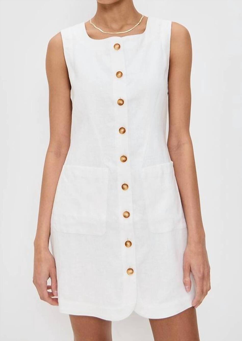 NEW POSSE emma button down mini dress in ivory